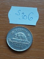 KANADA 5 CENT 2009  HÓD, II. ERZSÉBET, Acél nikkel bevonattal  S306