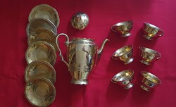 Aranyozott porcelán kávéskészlet
