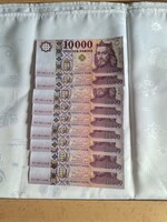 9 db sorszámkövető 10.000.-ft-os bankjegy