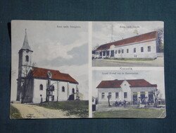 Képeslap,Kocsola,Róm. kath templom,iskola,Eppel József vas és fűszerüzlete,Kálmán fotó kiadás,1926-