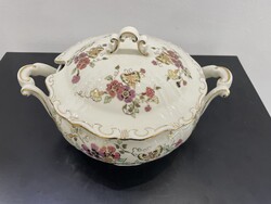Zsolnay pillangó mintás levesestál lepke mintás porcelán étkészlet