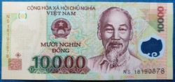 Vietnam 10000 Dong 2008, VF+, Polymer.