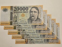 20000Ft-os 2016,GA UNC 5db sorozat