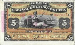 5 peso pesos Kuba Cuba 1896