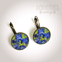 Van Gogh: Íriszek - üveglencsés fülbevaló - 16 mm - bronz színű