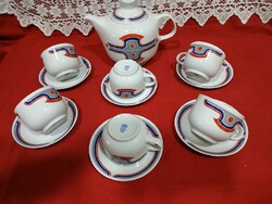 "Art deco" mintás alföldi porcelán kávés készlet