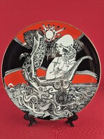 Hollóházi Szász Endre "lány hajóban" falitányér