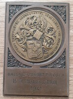 Budapesti Könyvkötők, Dobozgyártók, Böröndösök Ipartestülete 1941 bronz plakett