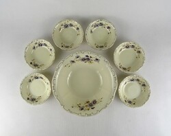 1U198 Búzavirág mintás vajszínű Zsolnay porcelán kompótos készlet