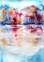 Kovács Anna Brigitta: Beautiful autumn - watercolor painting/ Gyönyörű ősz - akvarell festmény