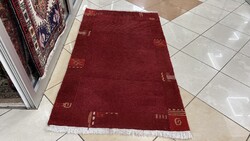3823 INDIAI Gabbeh kézi csomó gyapjú szőnyeg 90X160CM INGYEN FUTÁR
