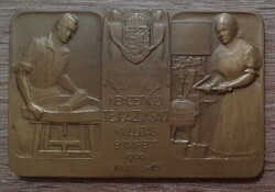Berán Lajos Nemzetközi Tejgazdasági Kiállítás Budapest, 1909 bronz plakett