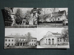 Képeslap,Lengyeltóti,mozaik,Zichy-kastély,községháza,bíróság látkép,részlet, 1959-