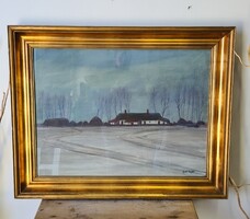 Kurucz D. István Tanya festmény