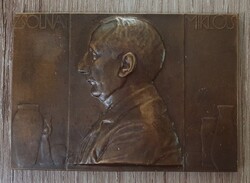 Beck Ötvös Fülöp Zsolnay Miklós bronz plakett