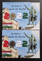 2db 20 éves a Kossuth 100ft bliszter! Sorszámkövetők 220db készült!