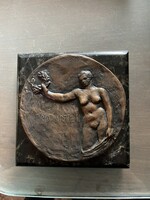 Ferenczy Béni(1890-1967): Pro Arte 1946 bronz plakett