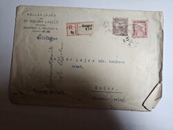 1915-ös 35  fillér+10 fillér hadisegély bélyeg ajánlott levélen Budapest
