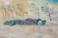 Tallós Prohászka István(1896-1974):HOMOKVIHARBAN AZ ALFÖLDÖN,1919