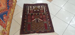 3311 Afgán beluchi kézi csomó gyapjú perzsa szőnyeg 76X96CM INGYEN FUTÁR