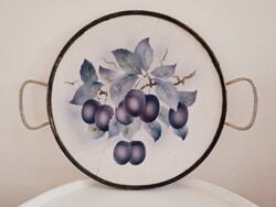 Vintage Granite Inlaid Handle Tray