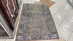 3824 KASMÍR hernyóselyem Bakhtiari kézi perzsa szőnyeg 130X180CM INGYEN FUTÁR