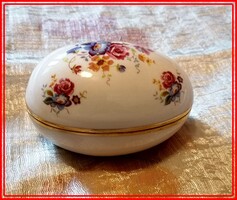 Angol virágos, rózsás porcelán tojás