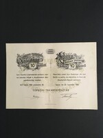 Soproni Takarékpénztár Részvény 1926.