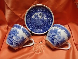 Villeroy & Boch,  antik német porcelán  teás csésze, 2 db. + 1 sütis tányér