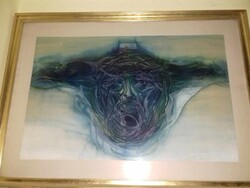 LAKÁSÜRÍTÉS, ALKUDJON!! KRISZTUS UTOLSÓ SZAVA - MACSKÁSSY IZOLDA KATARTIKUS BIBLIAI SELYEMKOLLÁZS