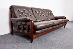 Brazil design, Jean Gillon  Mid century Rózsafa bőrkanapé, " RODEIO" 1968 Brazilia. Italma WoodArt