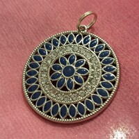 Ezüstözött Cirkon medál  5  cm-es
