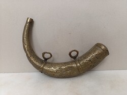 Antik vadász puska fegyver arab balkáni lőportartó lőpor tartó patinás réz vadászat eszköz 861 1576