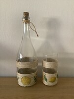 Limonádés spárgázott üveg és pohár