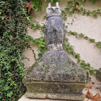 Mészkő bagoly,  épületdísz, szobor