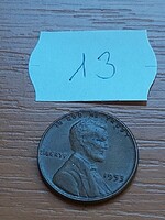 USA 1 CENT 1953  Kalászos penny, Lincoln, BRONZ   13