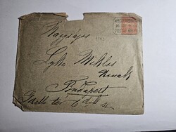 1903-as 19 Fillér bélyeg levélen Hencse , posta ügyi bélyegző-Budapest