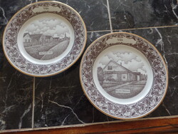 2 db Vörsi porcelán tányér