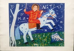 DrMáriás - Mága Zoltán János vitézként ,,, 24,5 x 31 cm computer print, merített papír