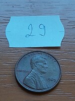 USA 1 CENT 1969  Abraham Lincoln, Réz-Cink  29