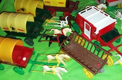 Retro SCHENK Károly - féle játék ponyvás western szekerek,hintók és kordé 7db egyben a képek szerint