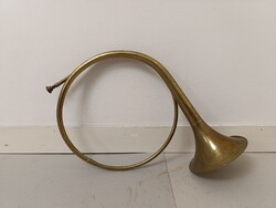 Antik trombita sárgaréz réz rézfúvós hangszer katona militari 843 1596