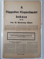 A FÜGGETLEN KISGAZDAPÁRT BUKÁSA - POLITIKAI RÖPIRAT