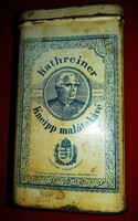 1928. Antik MAGYAR KATHREINER - KNEIPP malátakávés fém lemez díszdoboz a képek szerint