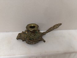 Antik gyertyatartó bronzírozott réz kézben sétáló gyertya tartó mécses 846 1599