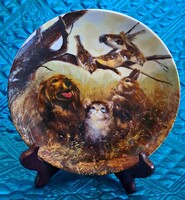 "Vidám állattörténetek" macskás porcelán tányér, falitányér 2 (L5459)