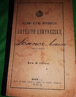 1911. Elemi népiskolai értesítőkönyv Lőrincz Anna tanuló Szeged részére a képek szerint