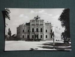 Képeslap,Mezőberény,Tanácsháza,Főutca,emlékmű látkép,részlet,1963-
