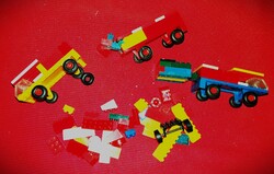 Egy zacskónyi PEBE - PB - AUTÓS NDK DDR LEGO építő játék 3 db autó + alkatrészek a képek szerint