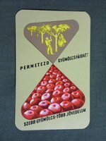 Kártyanaptár,Münöszer,nővényvédelem,grafikai,permetezés  1961   (9)